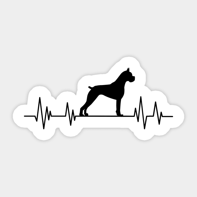 Boxer Heartbeat dog Heartbeat Boxer Silhouette Sticker by mezy